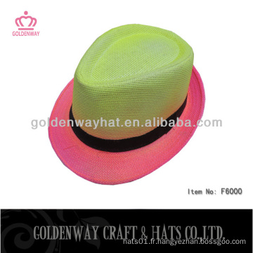 Chapeaux en écolle d&#39;été colorés Papier en paille design en néon couleur classique pour la fête